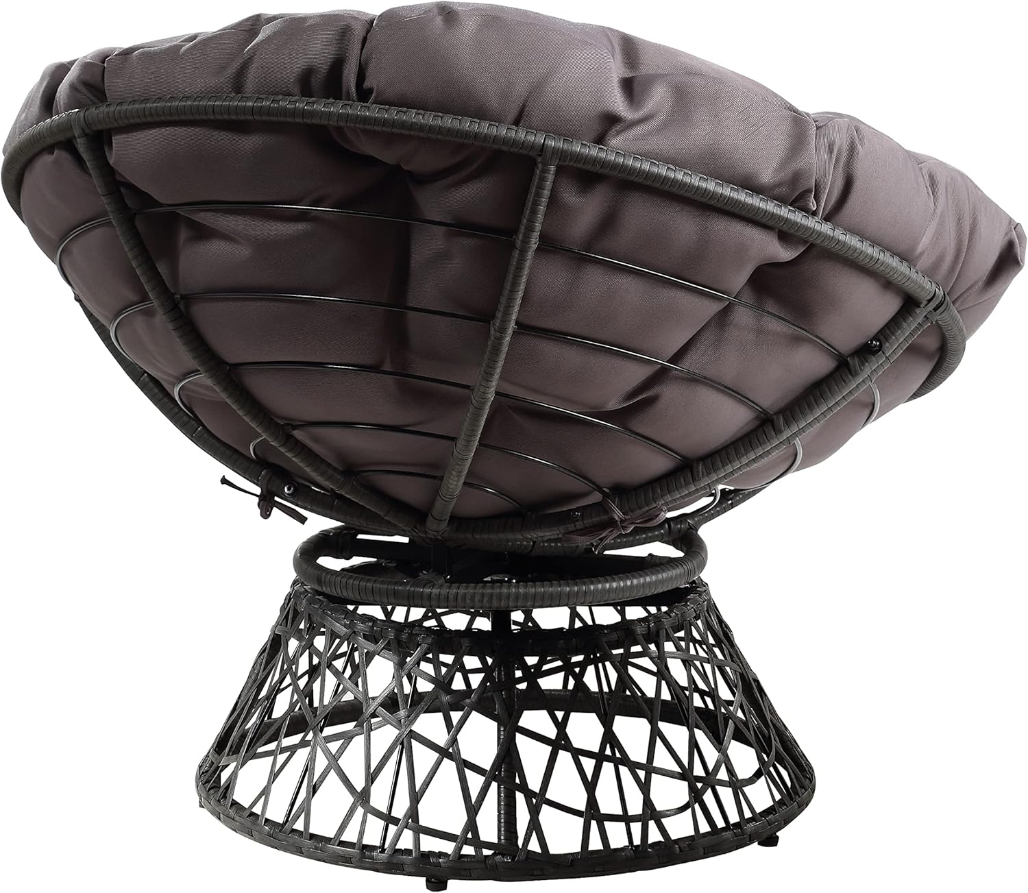 OSP Home Furnishings Wicker Papasan Chair with 360-Degree Swivel