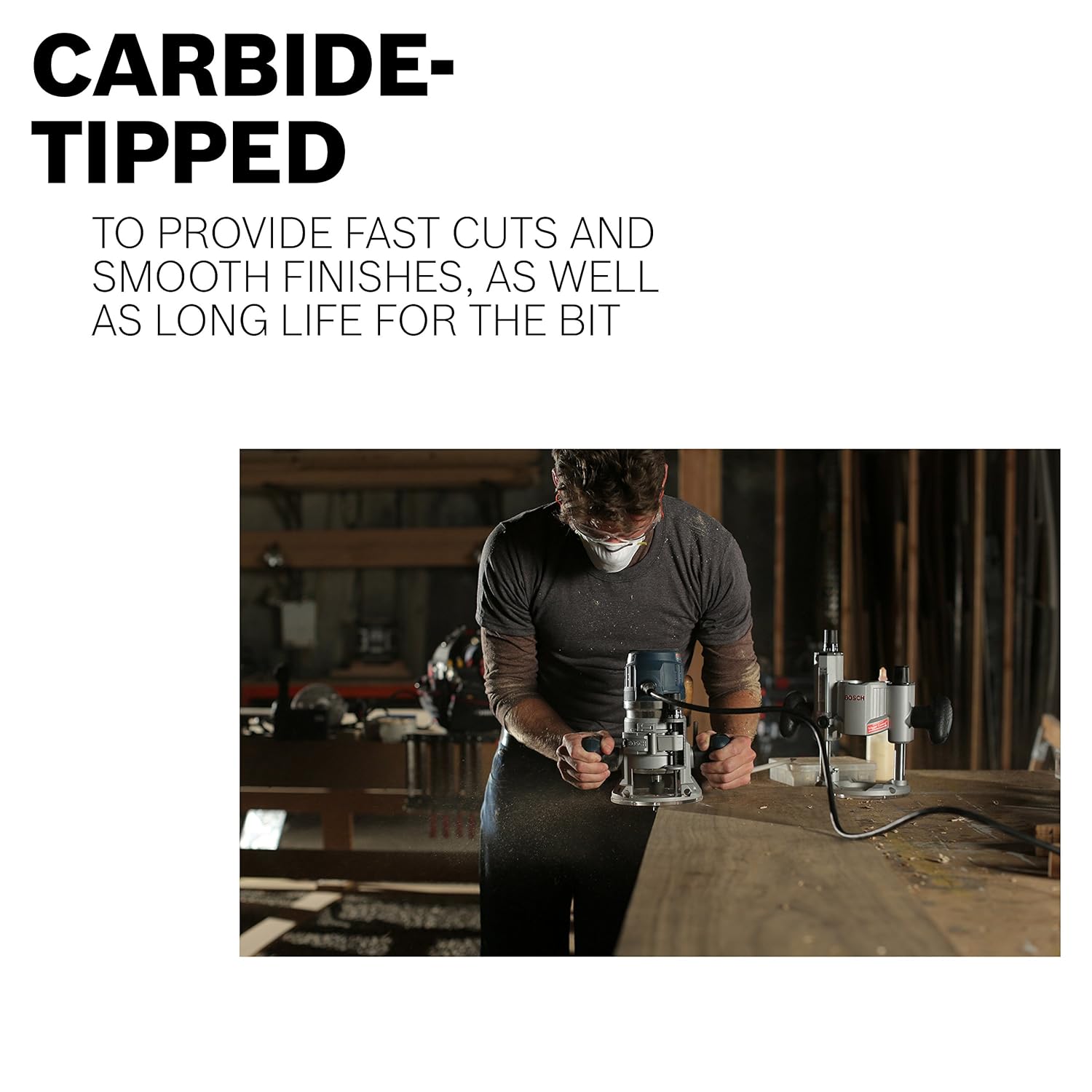 Bosch 85238M 1-1/4 in. x 5/8 in. Carbide Tipped Hinge Mortising Bit 1 Count (Pack of 1)