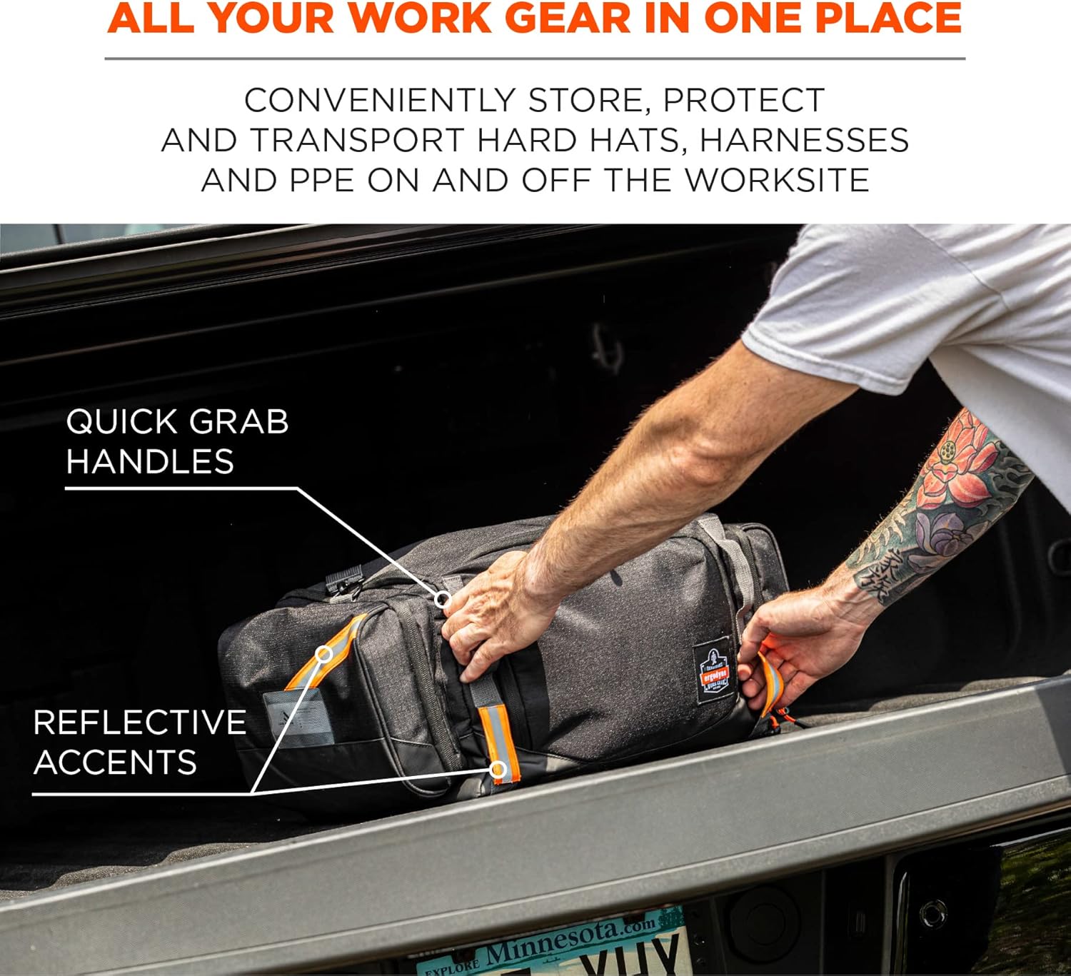 Ergodyne Arsenal 5189 Work Gear Duffel Bag, Black