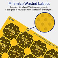 AVERY Printable Square Scalloped Labels, Sure Feed Technology, 1-5/8" x 1-5/8", Bright Yellow