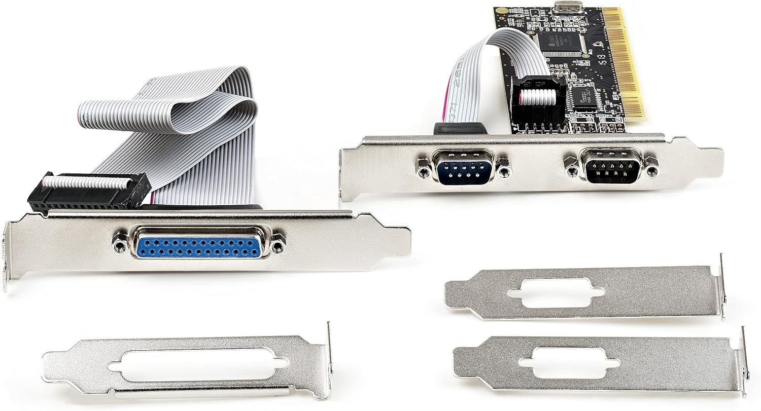 StarTech.com PCI Serial Parallel Combo Card with Dual Serial RS232 Ports (DB9) & 1x Parallel LPT Port (DB25)
