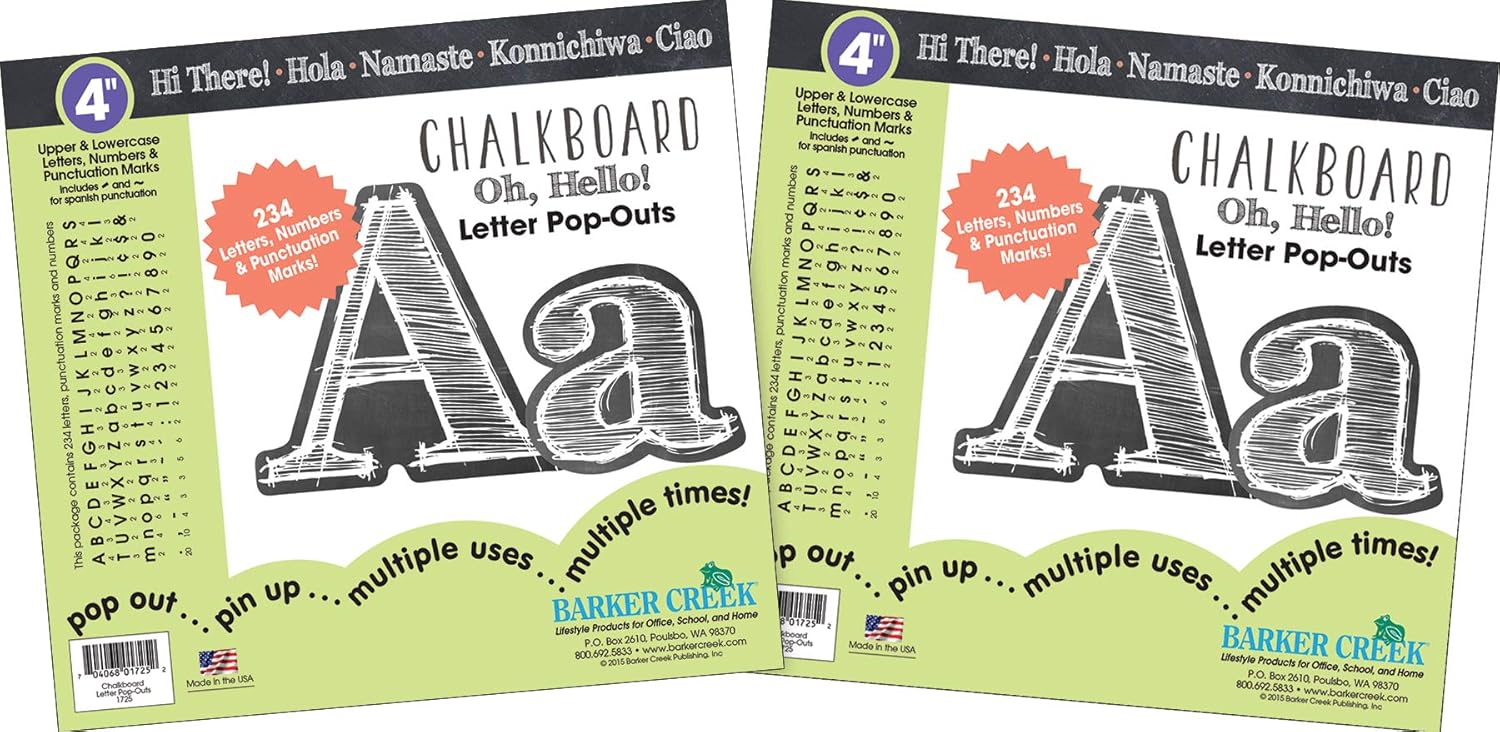 Barker Creek 4" Letter Pop-Outs, Die-Cut Letters, Numbers & Punctuation