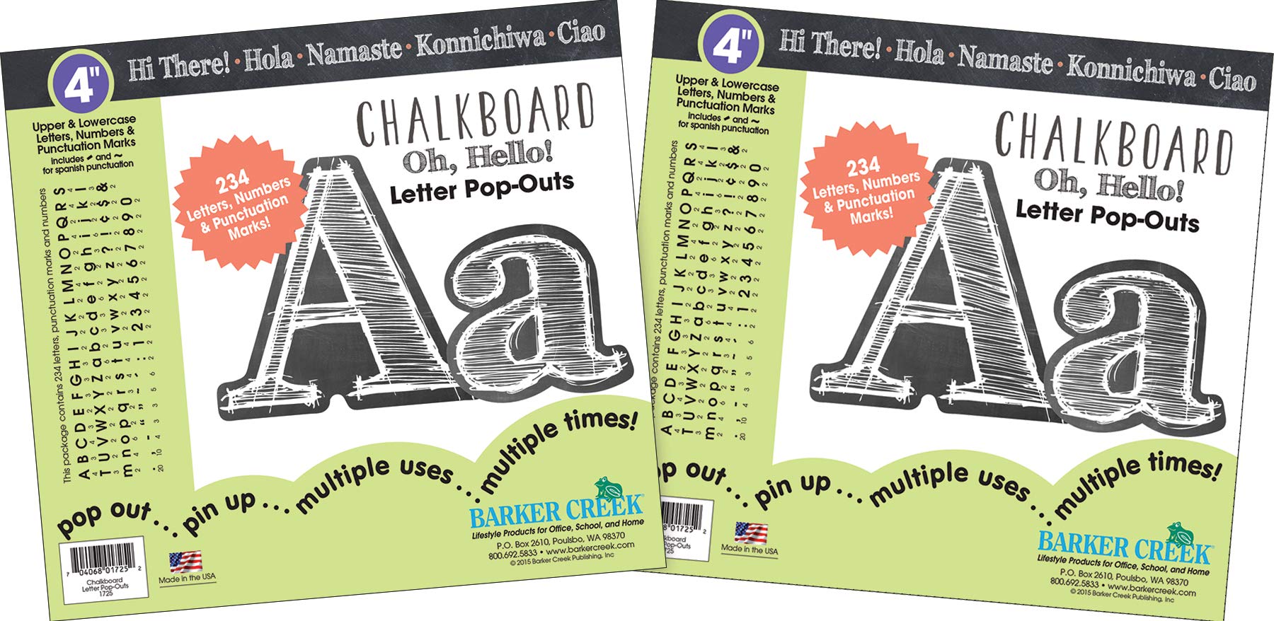Barker Creek 4" Letter Pop-Outs, Die-Cut Letters, Numbers & Punctuation