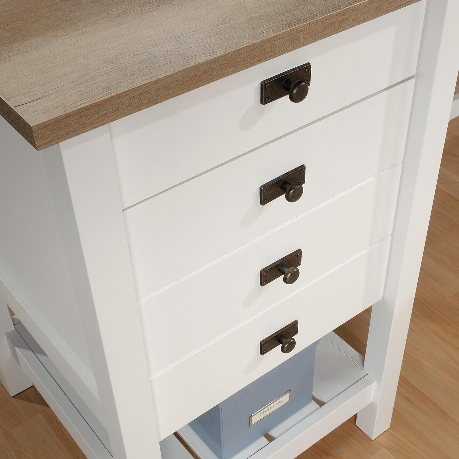 Sauder Cottage Road L Shaped Desk Computer Desk with Drawers and Cable Management