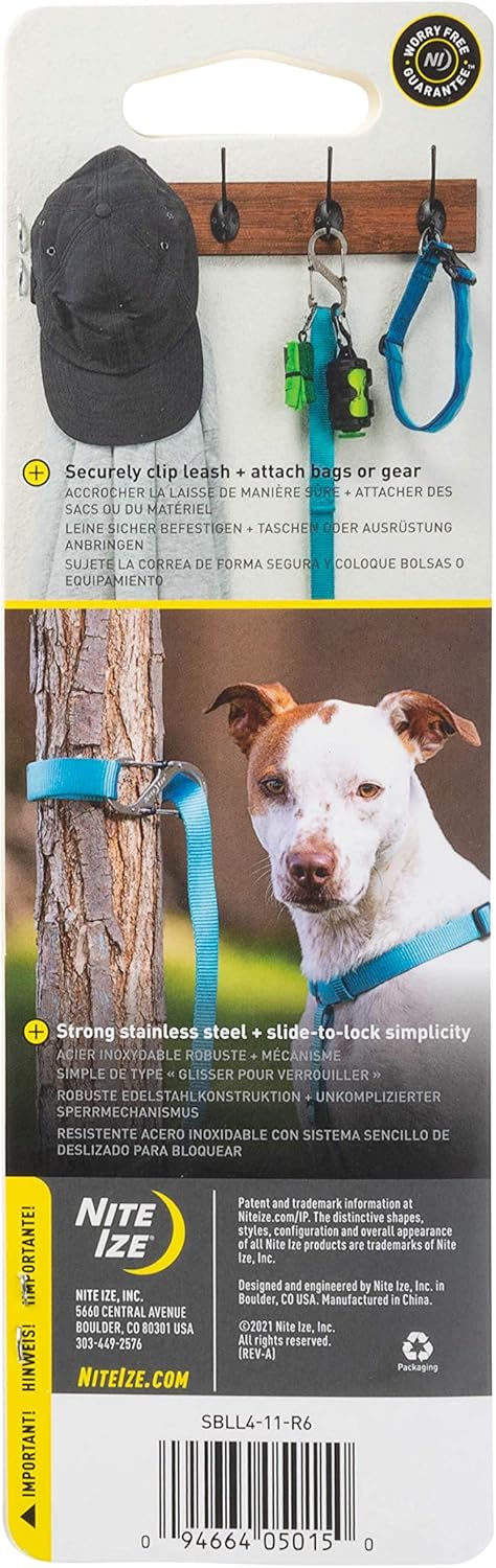 Nite Ize SlideLock Pet S-Biner, Stainless Steel Locking Carabiner for Leash and Gear