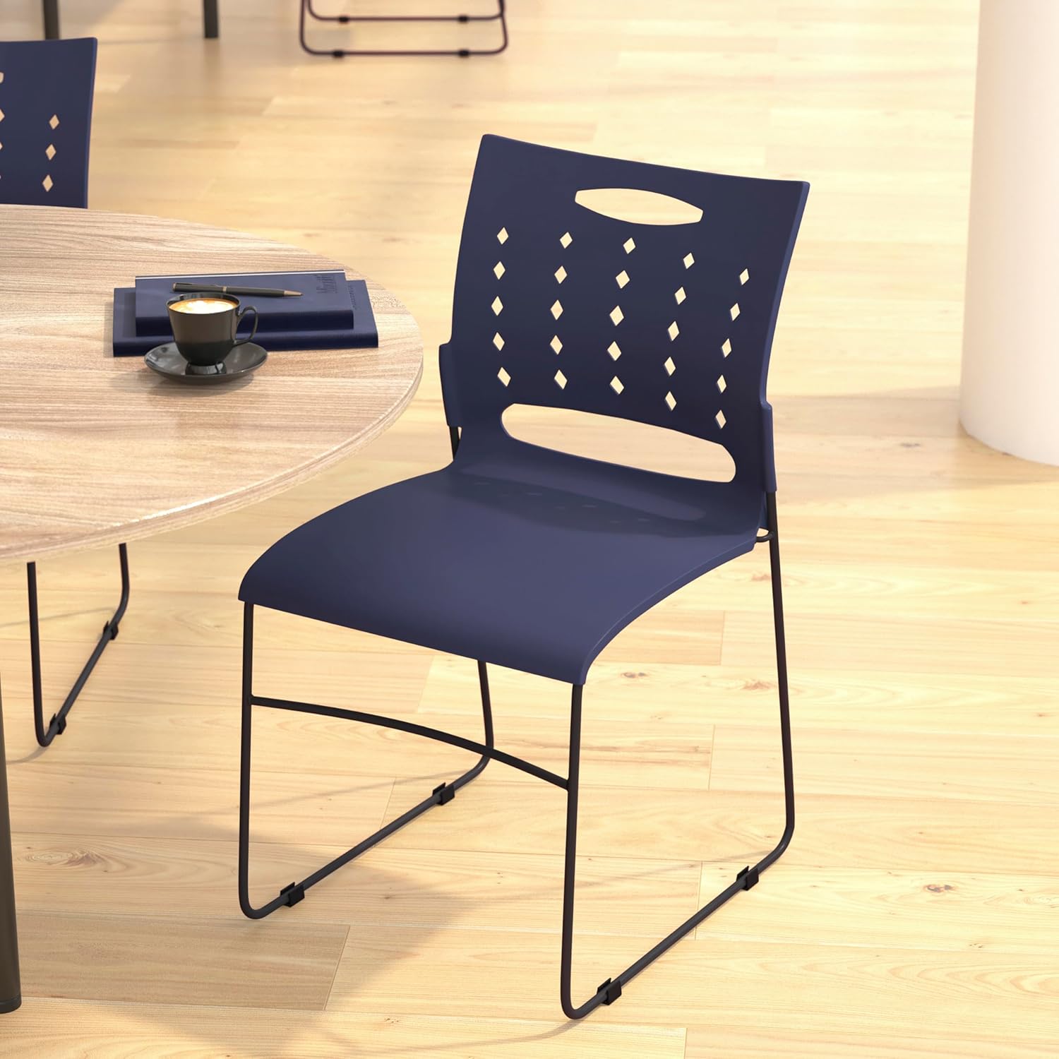 Flash Furniture Hercules Series 881 lb. Capacity Sled Base Stack Chair with Air-Vent Back