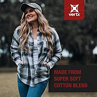 VERTX Women's Valley Flannel Plaid Shirt, Cotton Blend