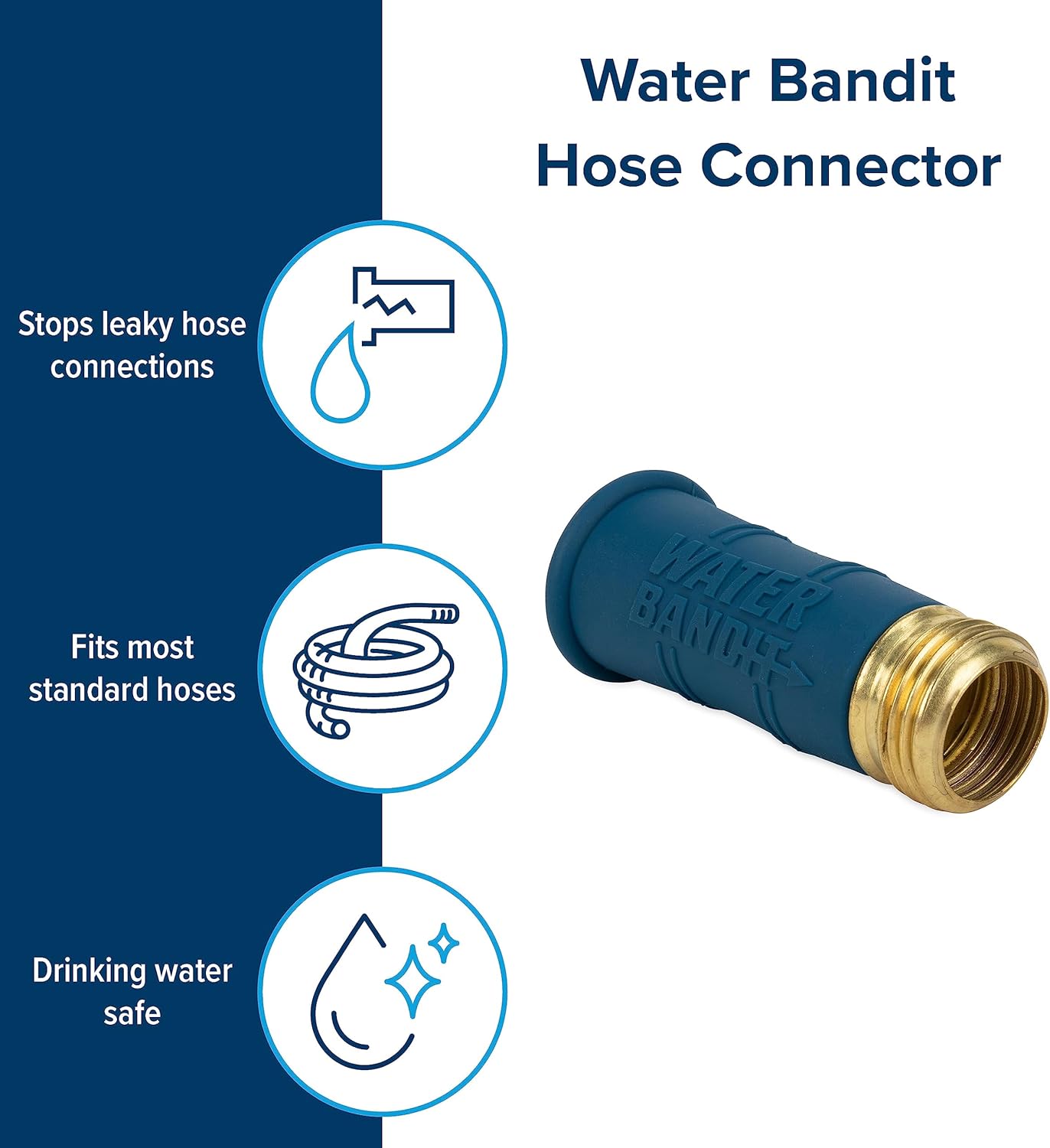 Camco Water Bandit | Features a Highly Flexible Silicone-Polymer Sleeve & ABS Male Water Hose Connection | Works