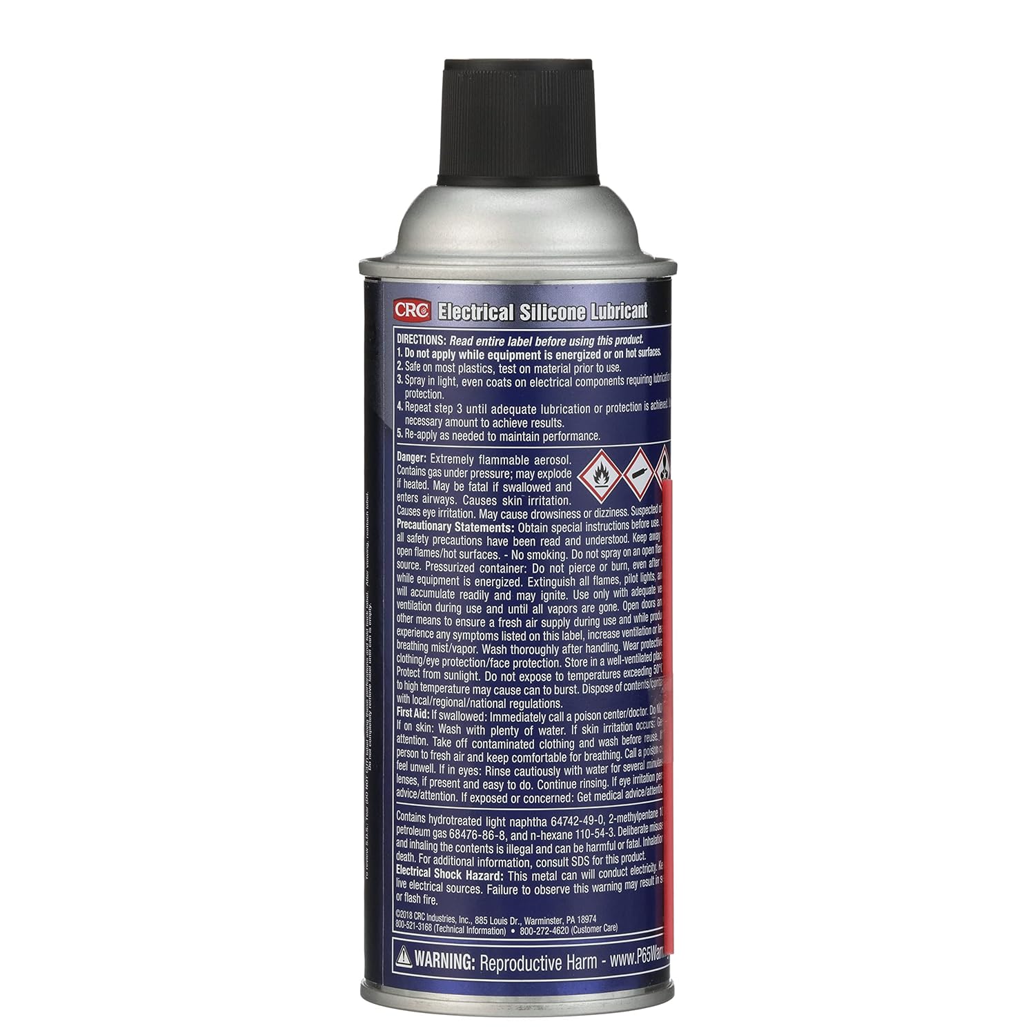 CRC Electrical Silicone Lubricant 02094 – 10 Wt Oz., Premium Grade Silicone Aerosol for High Temperature Applications 10 oz