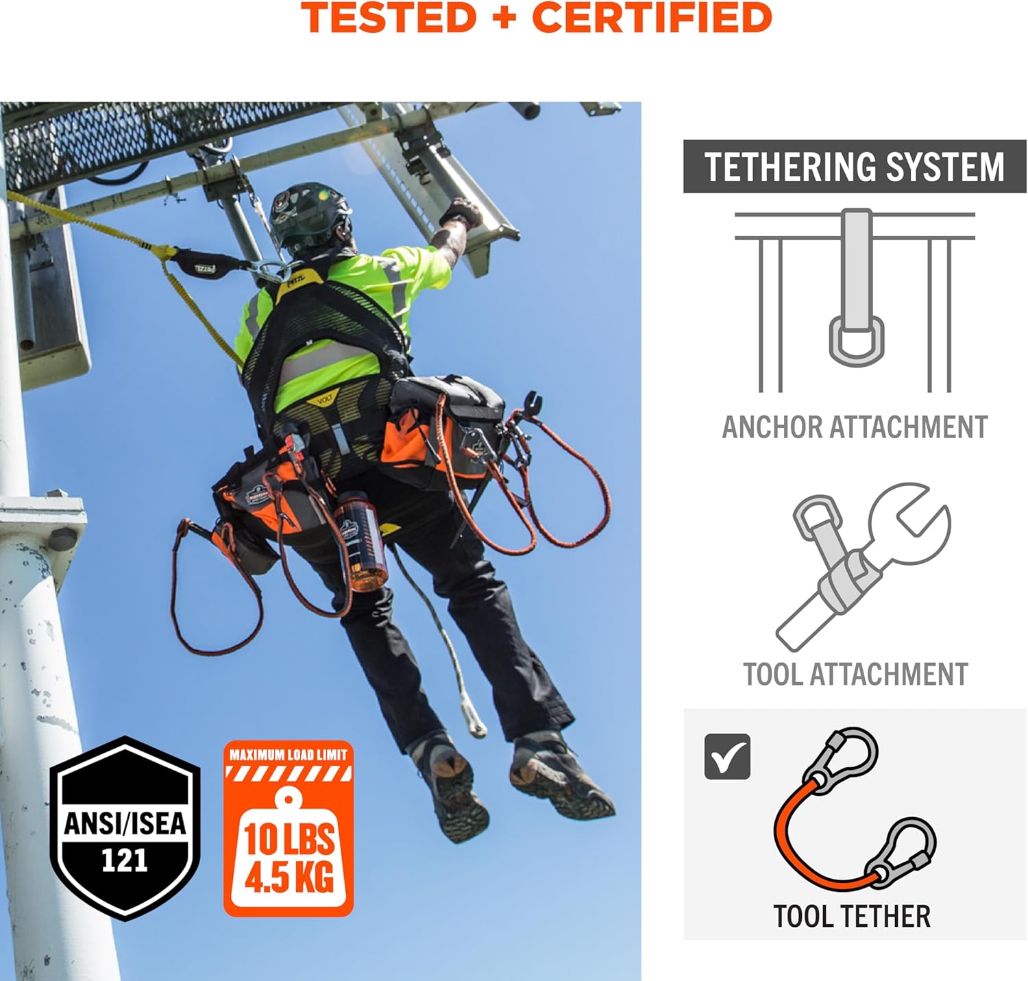 Ergodyne Squids 3100 Tool Lanyard with Single Carabiner and Adjustable Loop End