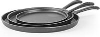 COMMERCIAL CHEF Preseasoned Cast Iron Round Griddle Pan