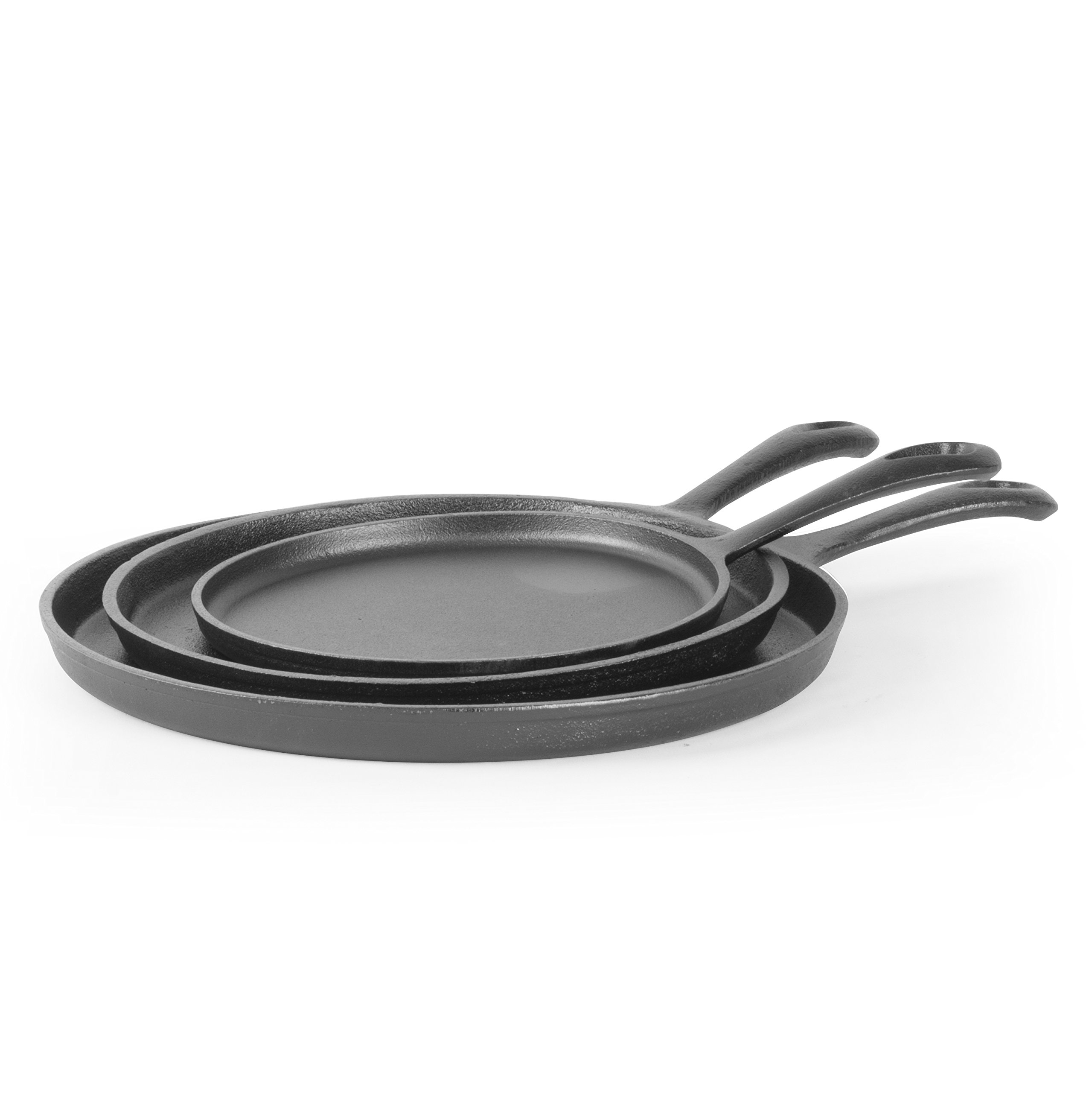 COMMERCIAL CHEF Preseasoned Cast Iron Round Griddle Pan