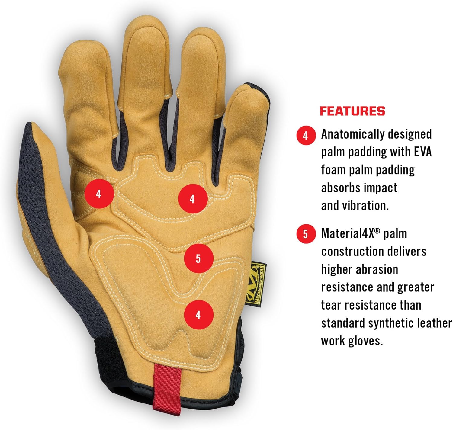 Mechanix Wear Material4X Padded Palm Work Gloves