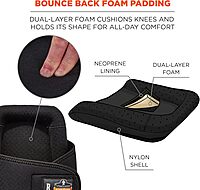 Ergodyne ProFlex 350 Protective Slip-Resistant Knee Pads, Gel Foam Padded Technology, Adjustable Straps, Black, 18350