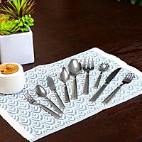 Gibson Home 45-Piece Flatware Set, Prato, Silver