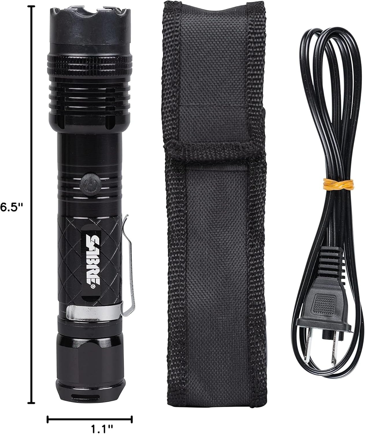 SABRE 2-in-1 Tactical Stun Gun with LED Flashlight, Self Defense Stun Gun with 2.517 µC Charge Produces Intolerable Pain