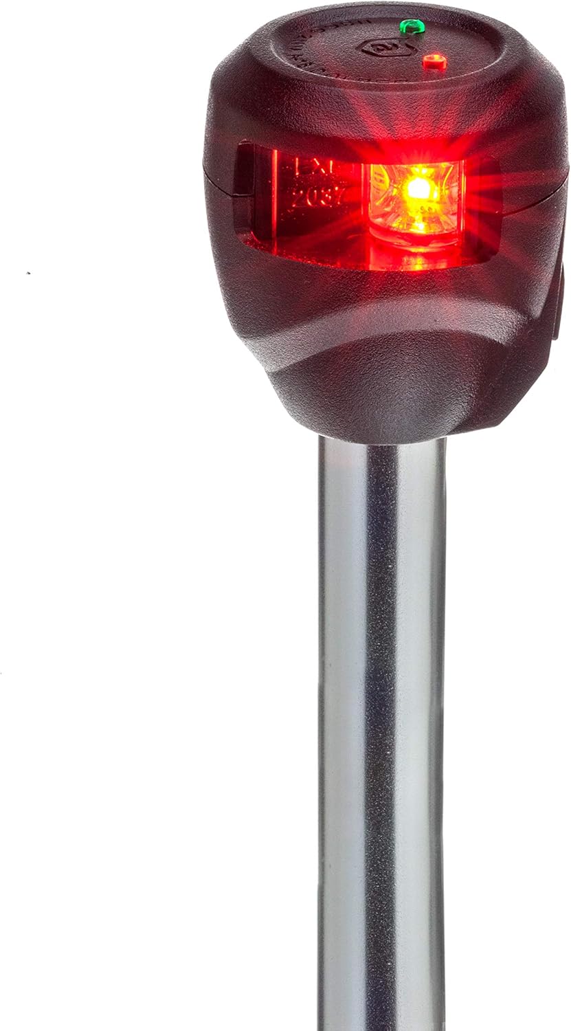 Attwood Bi-Color Lightarmor LED Navigation - Pole Light Red-Green - 10" - Boat Bi-Color Lightarmor LED Navigation