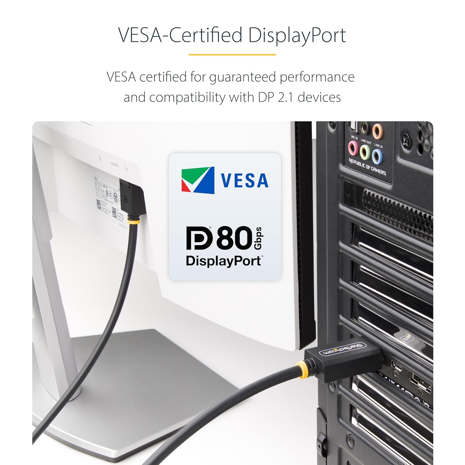 StarTech.com VESA-Certified DisplayPort 2.1 Cable (Male-to-Male)