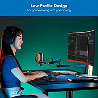 Mount-It! Mic Arm, Microphone Boom Arm, Adjustable Full Motion Mic Desk Mount, for Streaming, Gaming - to 27.8", Black