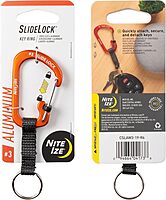 Nite Ize SlideLock Key Ring, Locking Carabiner Key Chain with Webbing