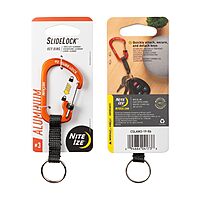 Nite Ize SlideLock Key Ring, Locking Carabiner Key Chain with Webbing