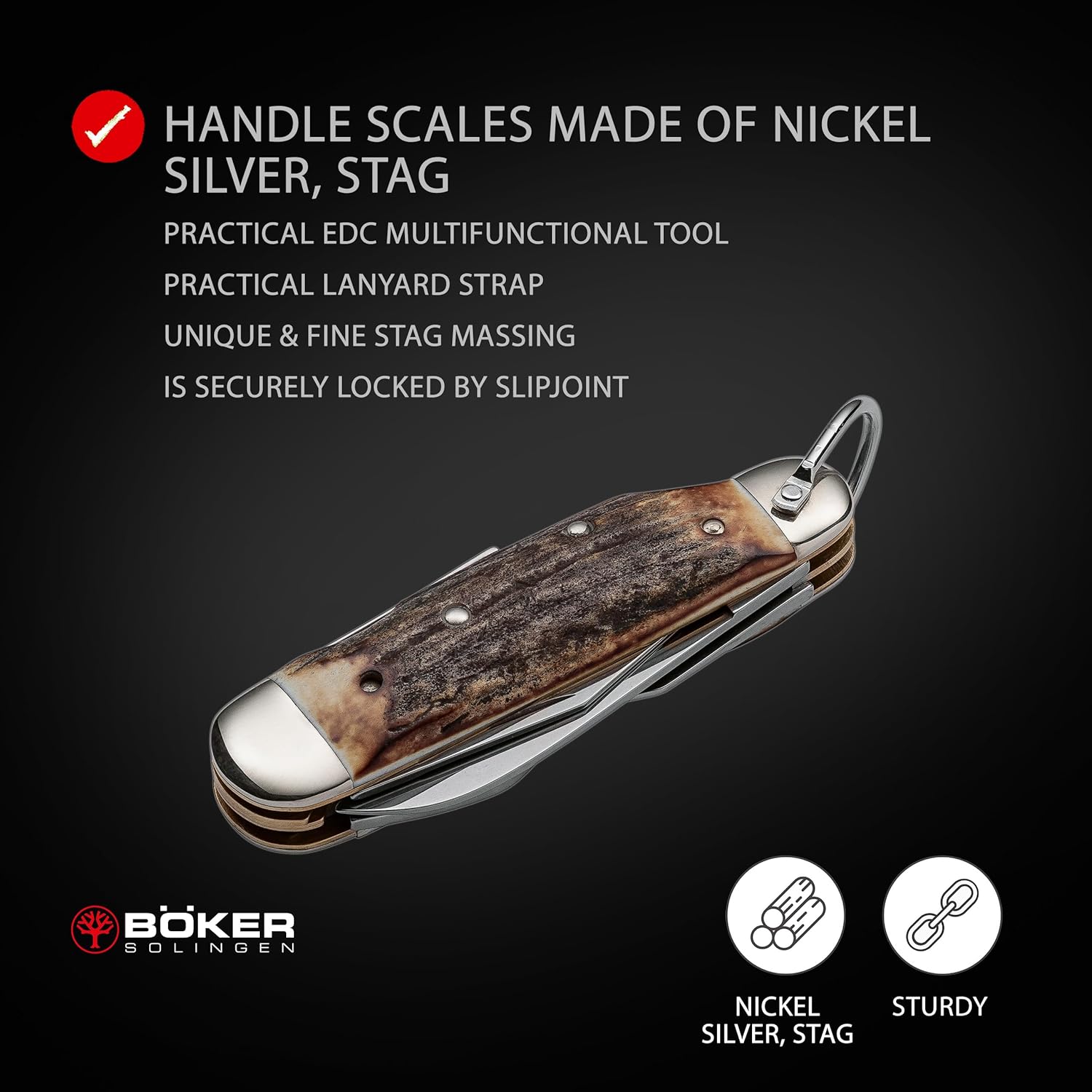 BOKER Camp Knife Stag