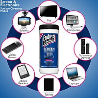 Endust for Electronics; Screen & Surface Cleaning Wipes, Great LCD and Plasma Wipes, 70 Wipes (11506) 1 Count (Pack of 1)