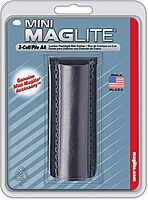 Maglite Black Plain Leather Holster for AA Cell Mini Flashlights
