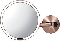 simplehuman 8" Sensor Makeup Mirror, Wall Mount, 5x Magnification, Hard-Wired (100-240V)