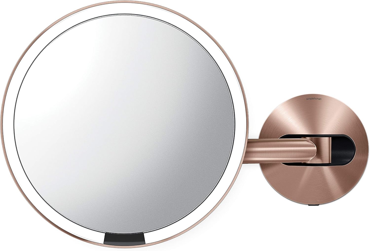 simplehuman 8" Sensor Makeup Mirror, Wall Mount, 5x Magnification, Hard-Wired (100-240V)
