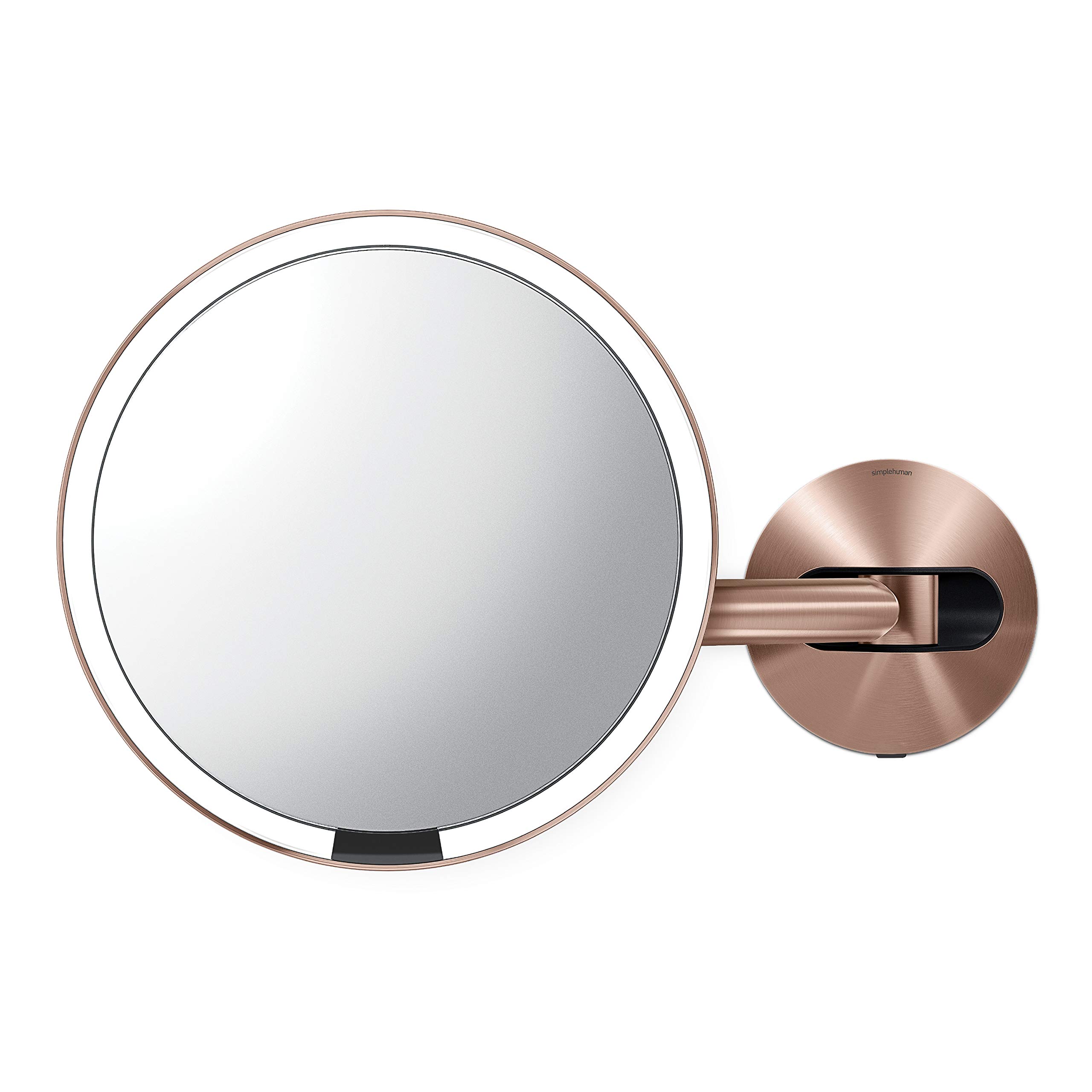 simplehuman 8" Sensor Makeup Mirror, Wall Mount, 5x Magnification, Hard-Wired (100-240V)