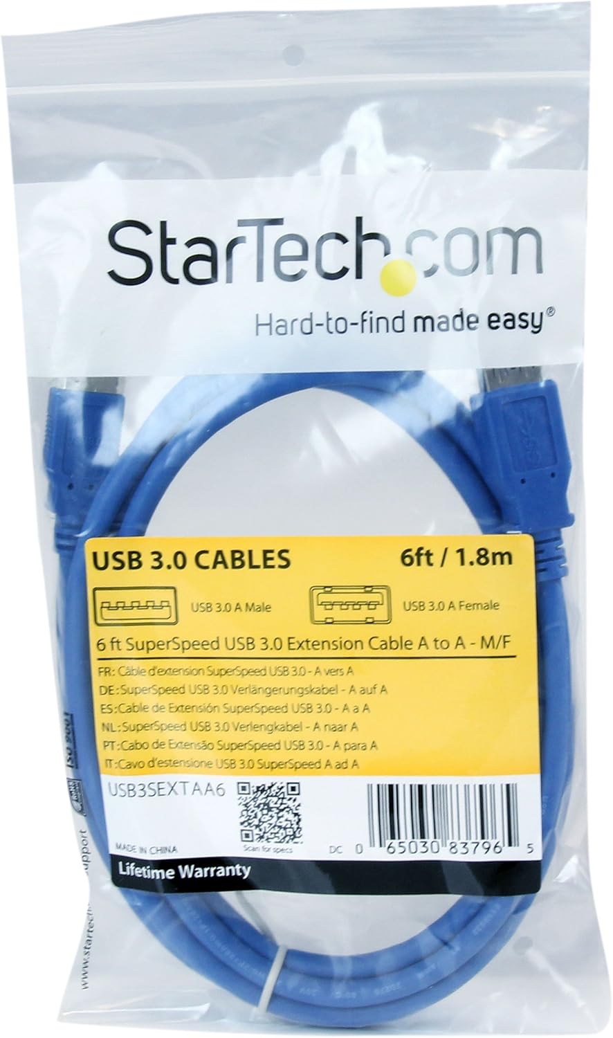 StarTech.com SuperSpeed USB 3.0 Extension Cable A to A (Male to Female)
