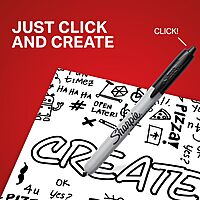 Sharpie Retractable Permanent Markers, Fine Point, Black, Box Of 12