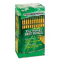 Ticonderoga Woodcase Pencils, #2 (HB), Yellow — 96-Count
