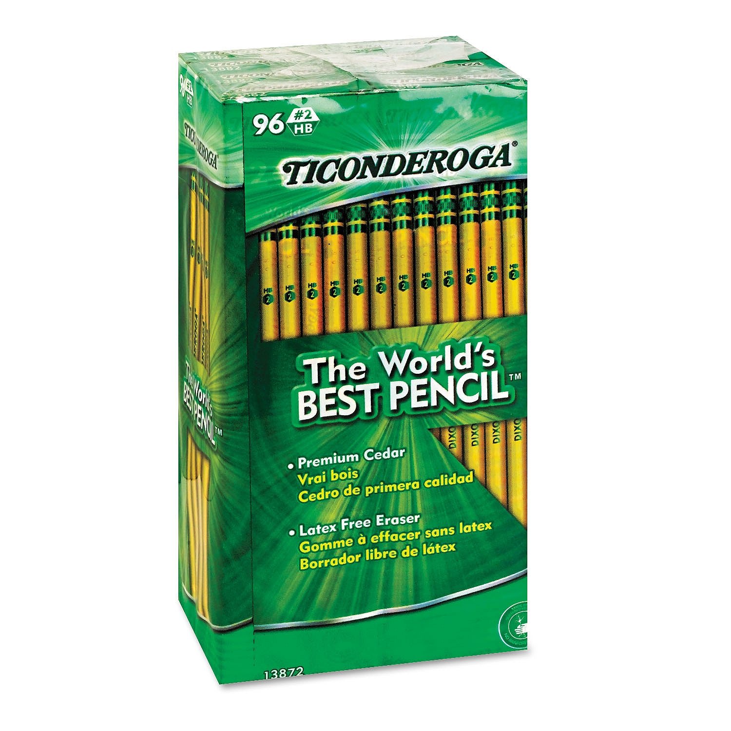 Ticonderoga Woodcase Pencils, #2 (HB), Yellow — 96-Count