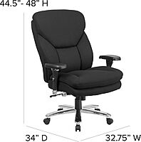 Flash Furniture HERCULES Series 24-7 Intensive Use Big & Tall Ergonomic High-Back Office Chair With Lumbar Knob And Headrest