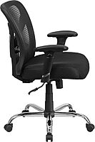 Flash Furniture Big & Tall Office Chair | Adjustable Height Mesh Swivel Office Chair with Wheels Black