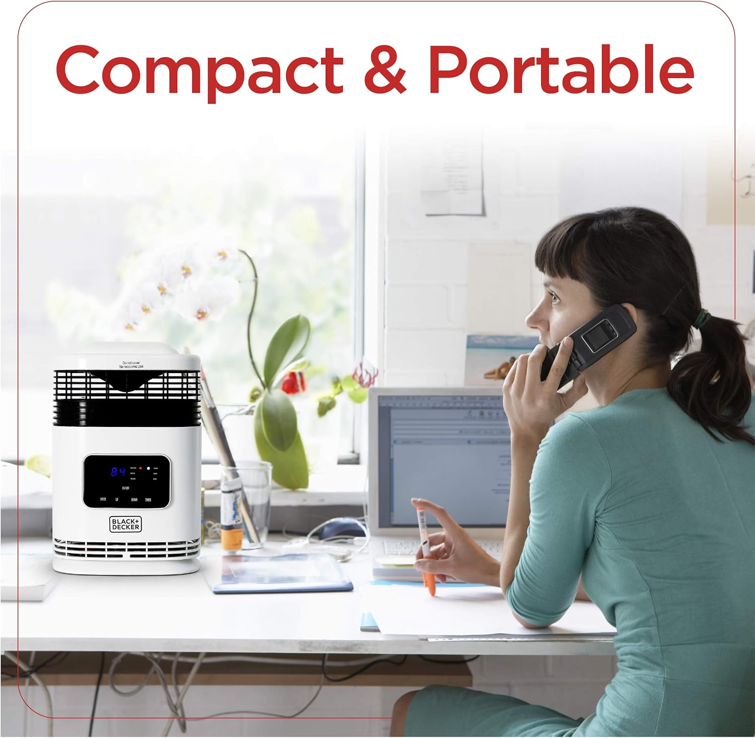 BLACK+DECKER Electric Heater, 360° Surround Portable Heater with Digital Controls & LED Display