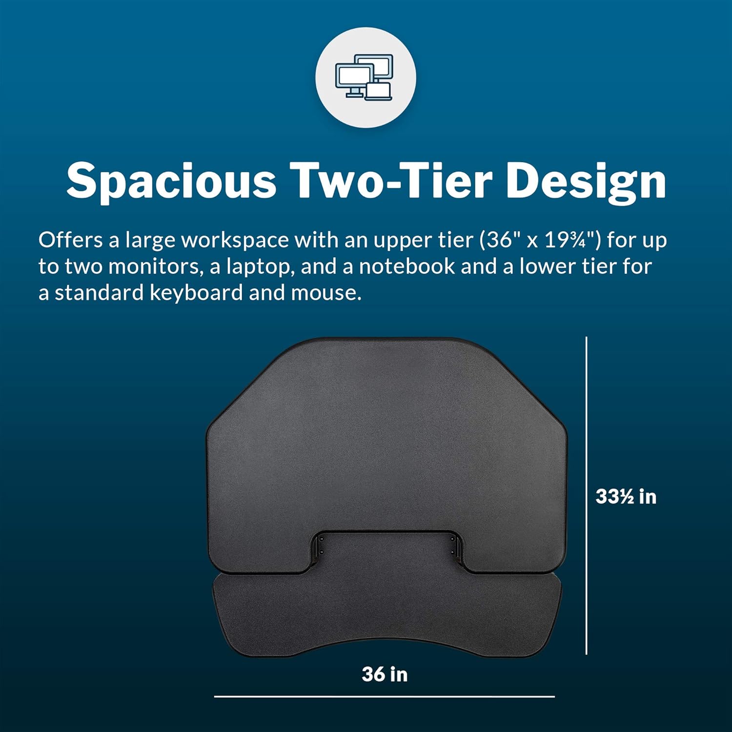 Vari - VariDesk Cube Corner 36 - Cubicle Standing Desk Converter for Dual Monitors