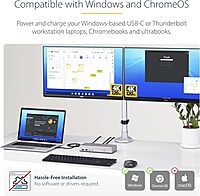 StarTech.com USB-C Docking Station (10-in-1, USB4), Up to 100W Charging for Laptop, 40Gbps Data Transfer, 2.5Gb Ethernet