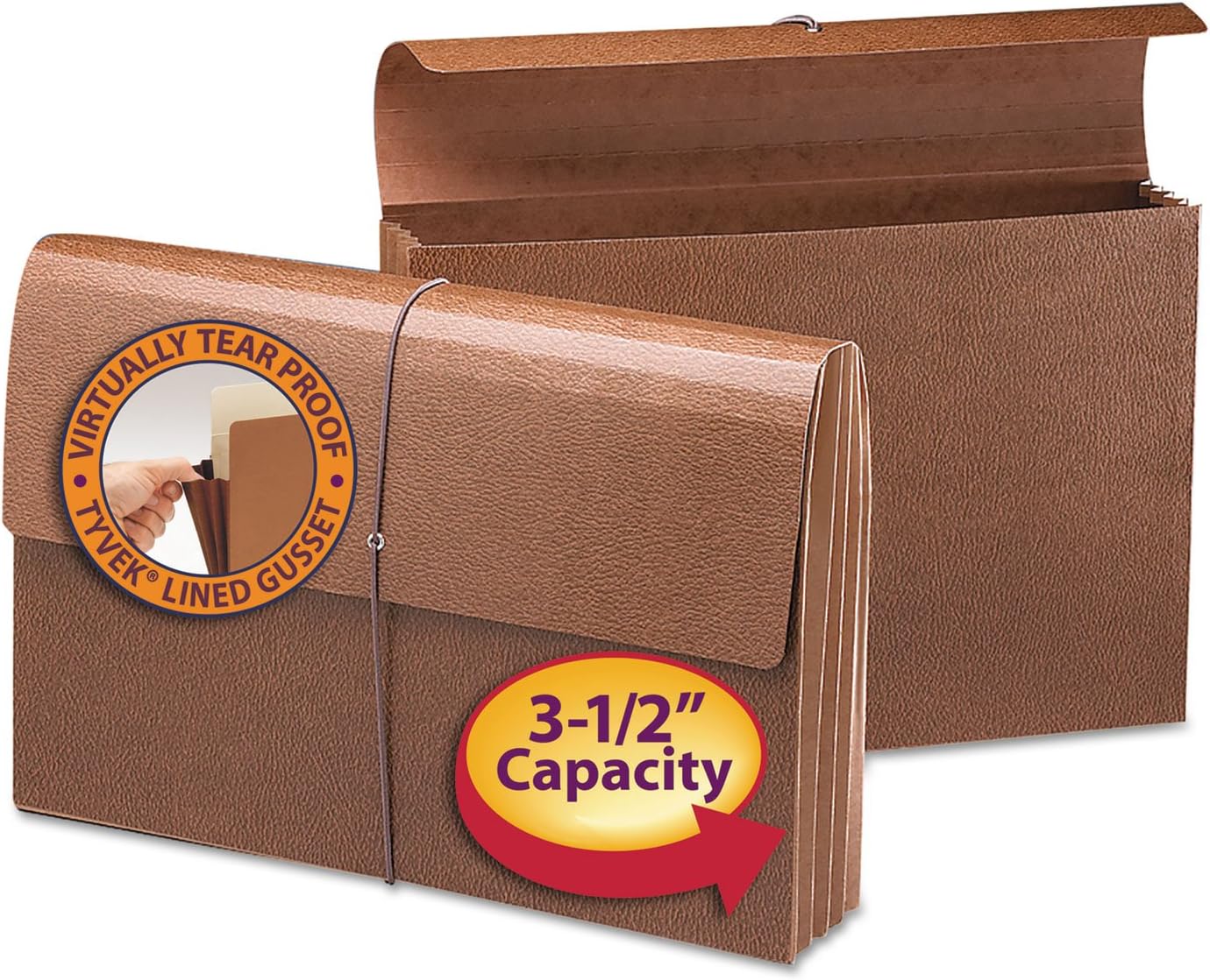 Smead Leather-Like Expanding Wallet, Legal Size, 30% Recycled, Brown