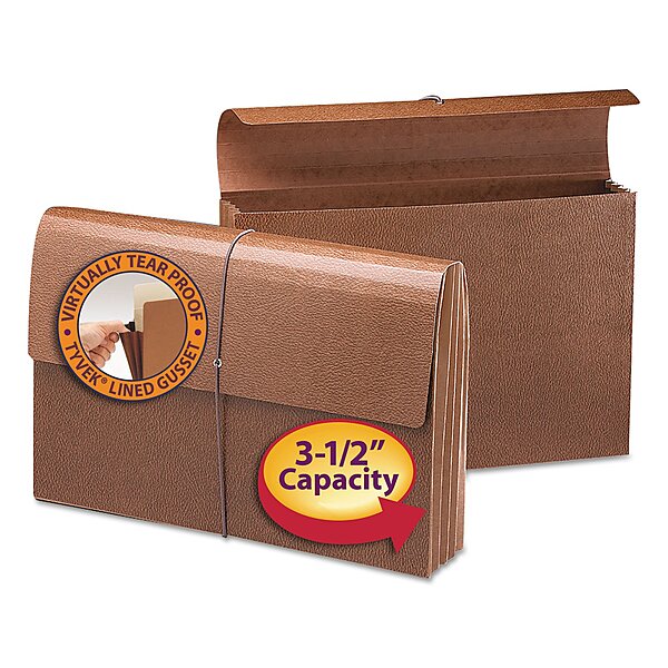 Smead Leather-Like Expanding Wallet, Legal Size, 30% Recycled, Brown