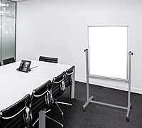 Luxor Double-Sided Magnetic Mobile Dry-Erase Whiteboard, 30in x 40in, Aluminum Frame With Gray Finish