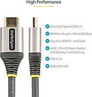 StarTech.com Ultra High-Speed HDMI 2.1 Cable, Certified 48Gbps