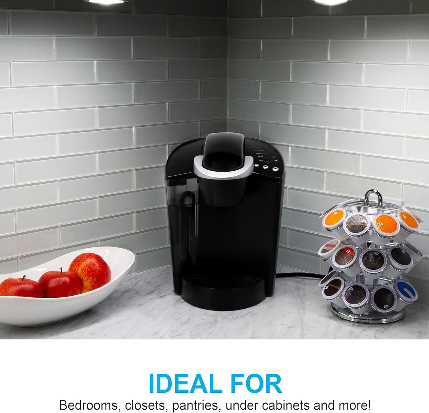 GE LED Mini Touch Light, Battery Operated, Stick-On Tap Light, Wireless and Portable, Ideal for Under Cabinet, Closet