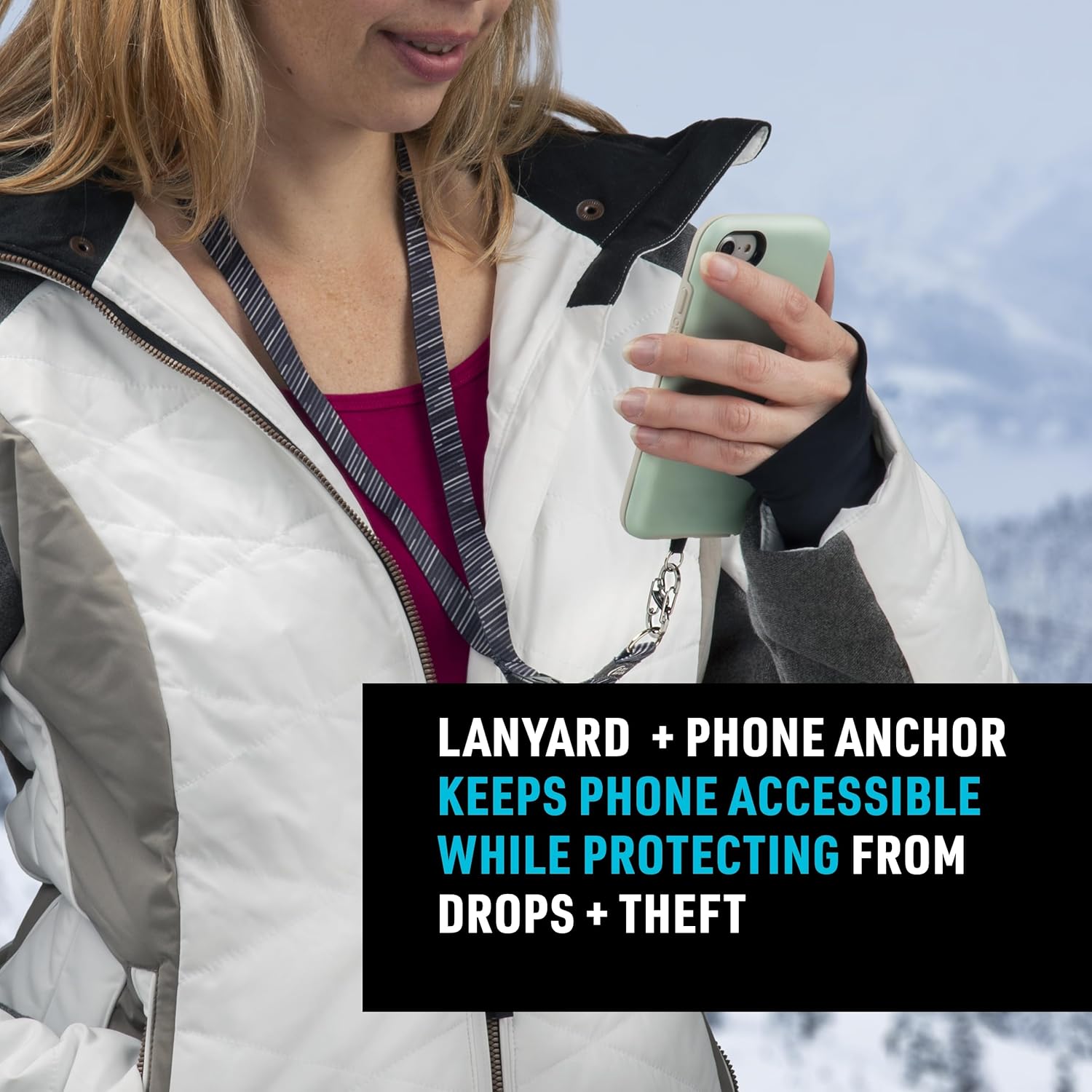 Nite Ize Hitch Phone Anchor & Lanyard – Secure Cell Phone - Anchor & Quick-Release Lanyard for Drop Protection & Convenience