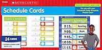 Scholastic Teacher's Friend Schedule Cards Pocket Chart Add-ons, Multiple Colors - Chart not included (TF5405) (Pack of 3)
