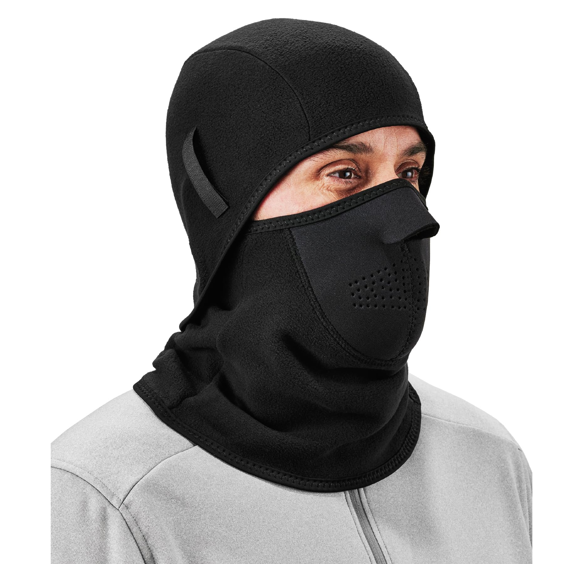 Ergodyne Mens Face Mask - 2-pc Fleece Neoprene Balaclava, Black