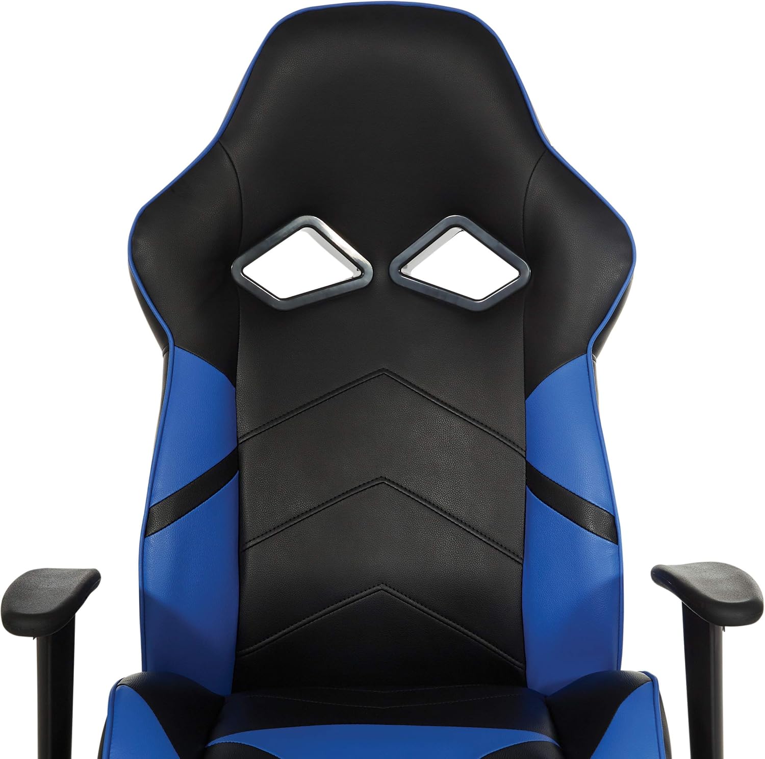 OSP Home Furnishings Vapor Ergonomic Adjustable High Back Faux Leather Gaming Chair with Coil Spring Seat and Integrated