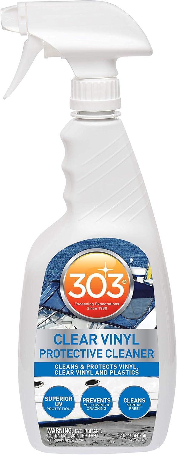 303 Products Marine Clear Protective Cleaner - Cleans and Protects Vinyl and Plastics, Provides Superior UV Protection